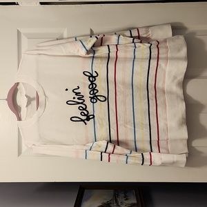 Time and Tru white stripe sweather